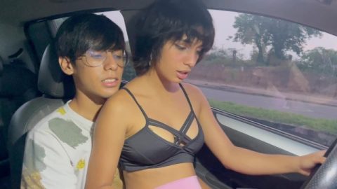 I help my little stepsister with her driving lessons and I end up fucking her hard until I cum.